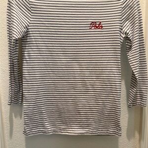 Ralph Lauren Kids Long Sleeve Striped Tee - Black, White, and Red